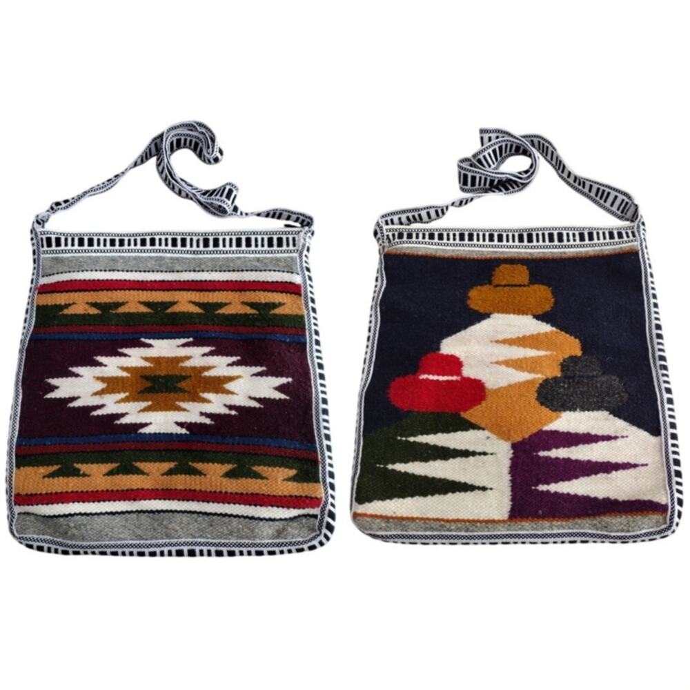Boho/South Western/South American Wool Crossbody Bag Purse FRONT & BACK SHOWN